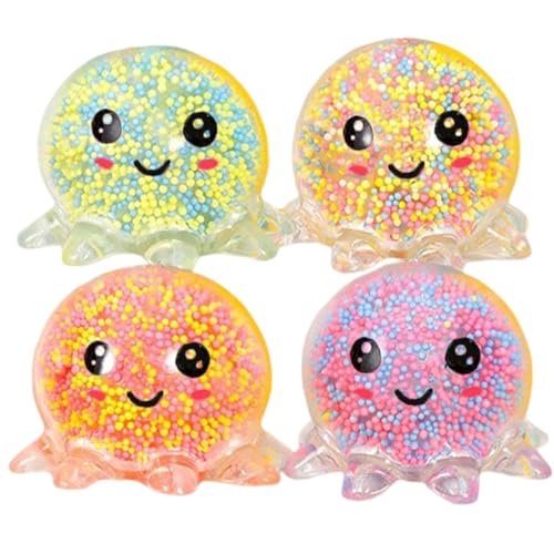 Pineeseatile 4pcs Stressbällchen Tintenfisch-Stress-Bälle für Erwachsene weiche Plastikspielzeug Angsterleichterung Spielzeug leuchten im Pineeseatile 4pcs Stressbällchen Tintenfisch-Stress-Bälle für Erwachsene weiche Plastikspielzeug Angsterleichterung Spielzeug leuchten im von Pineeseatile