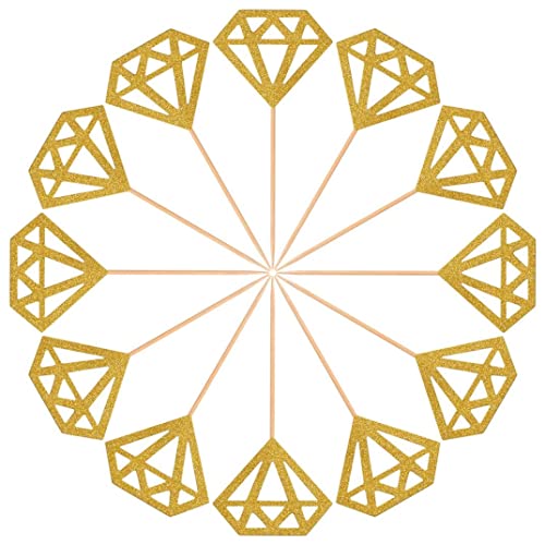 50 Pack Gold Glitter Diamond Ring Donut Toppers Cupcake Picks für Brautdusche Engagement Party Dekorationen, Diamant Zahnstocher 50 Pack Gold Glitter Diamond Ring Donut Toppers Cupcake Picks für Brautdusche Engagement Party Dekorationen, Diamant Zahnstocher von Pineeseatile