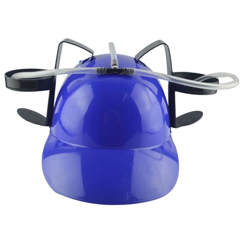 Pineeseatile Trinkhelm - Trinkhut mit Dose Halter und Stroh, lustiger Hut für Bier Soda Party Fußballspiele Neuheit Geschenk Blau, Bierhut - Trinkhut trinken von Pineeseatile