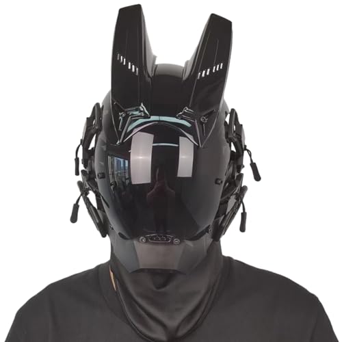 Cyberpunk -Maske mit Horn -Futuristische Maske für Männer PC Dekorative Punkmaske mit Gesichtsmaske Cybermaske für Cosplay Party Halloween Music Festival, Cyberpunk Helm Cyberpunk -Maske mit Horn -Futuristische Maske für Männer PC Dekorative Punkmaske mit Gesichtsmaske Cybermaske für Cosplay Party Halloween Music Festival, Cyberpunk Helm von Pineeseatile