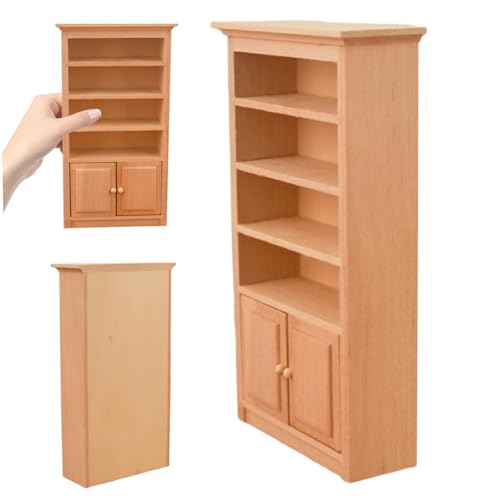 Dollhouse-Bücherregal, Dollhouse-Bücherregal 1:12 Skala realistischer 4-stufiger Holzbuchhandel mit Bodenschrank DIY Friendly Decorative Miniature für Doll House-Einstellung Dollhouse-Bücherregal, Dollhouse-Bücherregal 1:12 Skala realistischer 4-stufiger Holzbuchhandel mit Bodenschrank DIY Friendly Decorative Miniature für Doll House-Einstellung von Pineeseatile