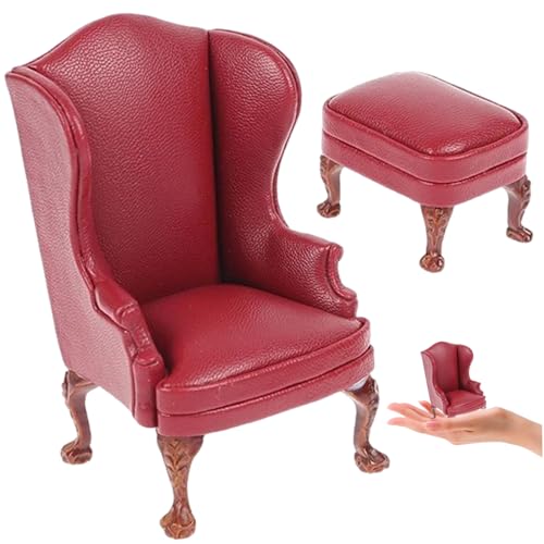 Dollhouse Couch, 2pcs/Set Dollhouse Couch mit niedlichem Hocker 1:12 Skala Lifelike Möbel kreatives DIY Mini -Sofa für Dekor Kinder Rollenspielgeschenke, rot Dollhouse Couch, 2pcs/Set Dollhouse Couch mit niedlichem Hocker 1:12 Skala Lifelike Möbel kreatives DIY Mini -Sofa für Dekor Kinder Rollenspielgeschenke, rot von Pineeseatile
