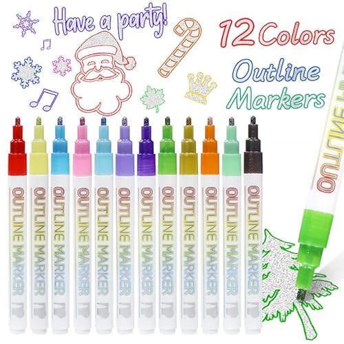 Glitter Highlighters, 12pcs Marker Stifte 12 Farben Doppellinienumlaufmarker Stifte, Glitzergel mit Nylonfasernib, Kunstmarkierungen für Kartenschreiben, DIY -Kunsthandwerk, Geburtstagsgeschenk Glitter Highlighters, 12pcs Marker Stifte 12 Farben Doppellinienumlaufmarker Stifte, Glitzergel mit Nylonfasernib, Kunstmarkierungen für Kartenschreiben, DIY -Kunsthandwerk, Geburtstagsgeschenk von Pineeseatile