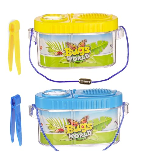 Kids Bug Catching Kit, 2 PCs Bug Catcher für Kinderfangen Kit mit Lupenglas und Pinzette Partitionsable Collection for Children Science Nature Exploration von Pineeseatile