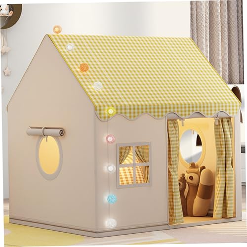 Kinderspiele Zelt, Kinderzelt im Innen mit Licht, 47 x 41 x 50 Zoll atmungsaktives Spiel mit Türfenster, abnehmbarem Metallunterstützungsspiel für 3-4 Person von Pineeseatile