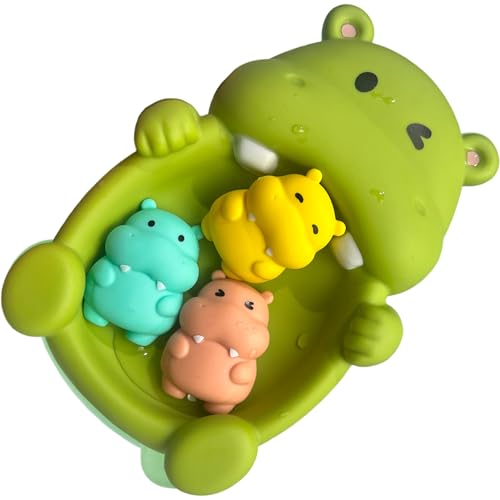 Kleinkindbadspielzeug, 1 Set Baby Bad Spielzeug süßes, tierisches schwimmendes Kleinkind Stapelbares interaktiver Loch-freier Soft-Squeep-Set für Kinderkinder Geschenke, Nilpferd Kleinkindbadspielzeug, 1 Set Baby Bad Spielzeug süßes, tierisches schwimmendes Kleinkind Stapelbares interaktiver Loch-freier Soft-Squeep-Set für Kinderkinder Geschenke, Nilpferd von Pineeseatile