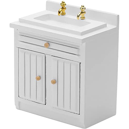 Pineeseatile 1:12 Puppenhaus Miniaturmöbel Küchenspüle Schrank Modell Spielzeug, Puppenhausminiaturen von Pineeseatile
