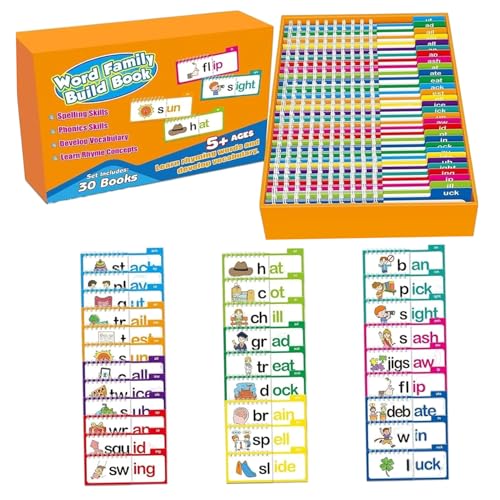 Pineeseatile 30 Lesen und Reimflip -Bücher, 30 Lesen und Reimflip -Bücher, Word Family Build Book, Phonics Flash -Karten, kognitive Entwicklung & Vokabular Expansion, Bildungsword -Spiele für Kinder Pineeseatile 30 Lesen und Reimflip -Bücher, 30 Lesen und Reimflip -Bücher, Word Family Build Book, Phonics Flash -Karten, kognitive Entwicklung & Vokabular Expansion, Bildungsword -Spiele für Kinder von Pineeseatile