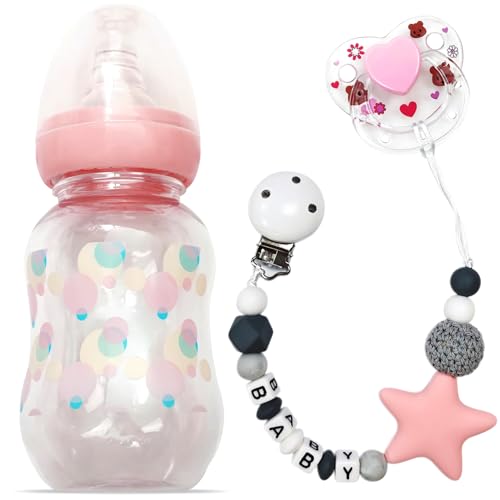 Pineeseatile 3PCS -Babypuppenzubehör -Set, umfasst Babypuppenflaschen, Magnetgasspulen und Schnullerketten -Spielzeugset Fütterung für Accessoires, Flaschen, Flaschen von Pineeseatile