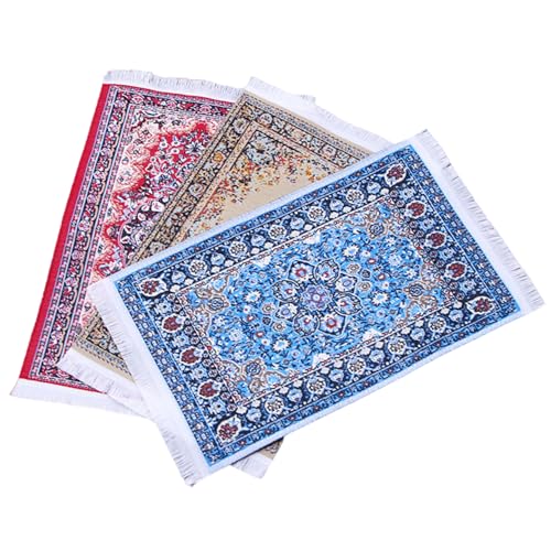 Pineeseatile 3pcs Dollhouse Teppich, 1:12 Skala Reiche Farben & Elegante Muster -Puppenhausmöbel, Mini -Teppiche im französischen Stil für Miniaturzubehör, Dollhouse Teppiche Pineeseatile 3pcs Dollhouse Teppich, 1:12 Skala Reiche Farben & Elegante Muster -Puppenhausmöbel, Mini -Teppiche im französischen Stil für Miniaturzubehör, Dollhouse Teppiche von Pineeseatile