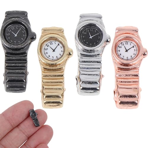 Pineeseatile 4PCS Mini Watch, 4 Farbe 0,6 Zoll Puppenhauszubehör, Metal Dollhouse Miniaturen, DIY -freundlich 1:12 Skala -Dekor für Einstellungen, Puppenhauszubehör Pineeseatile 4PCS Mini Watch, 4 Farbe 0,6 Zoll Puppenhauszubehör, Metal Dollhouse Miniaturen, DIY -freundlich 1:12 Skala -Dekor für Einstellungen, Puppenhauszubehör von Pineeseatile