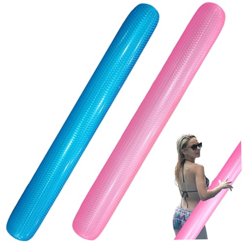Pineeseatile Aufblasbare Poolnudel, 2pcs Pool -Nudeln, 63, 0 Zoll PVC tragbare Glatte aufblasbare Nudel, perfekt für Strand, See, Party von Pineeseatile