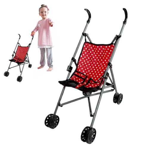 Pineeseatile Baby Kinderwagen für Puppen, Babypuppenwagen Fold Doll Kinderwagen mit T-förmiger Sicherheitsgürtel & Push-Griff Abnehmbarer waschbarer für Mädchen, so tun Sie Play, Style3 Pineeseatile Baby Kinderwagen für Puppen, Babypuppenwagen Fold Doll Kinderwagen mit T-förmiger Sicherheitsgürtel & Push-Griff Abnehmbarer waschbarer für Mädchen, so tun Sie Play, Style3 von Pineeseatile