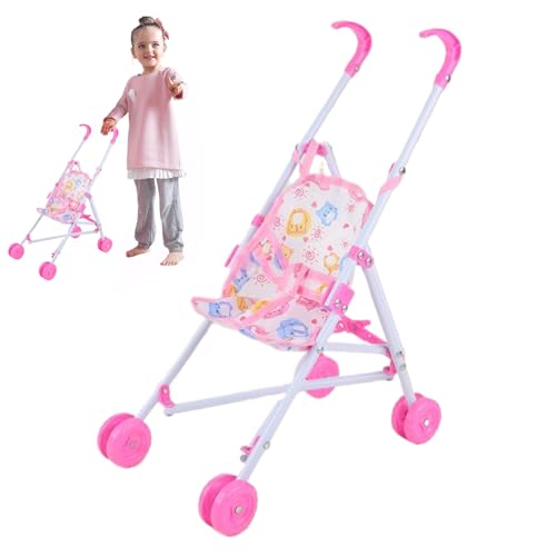 Pineeseatile Babypuppenwagen Falten Sie tragbarer Puppenwagen mit T-förmiger Sicherheitsgürtel & Push-Griff Abnehmbarer waschbarer Baby Kinderwagen für Mädchen Pineeseatile Babypuppenwagen Falten Sie tragbarer Puppenwagen mit T-förmiger Sicherheitsgürtel & Push-Griff Abnehmbarer waschbarer Baby Kinderwagen für Mädchen von Pineeseatile