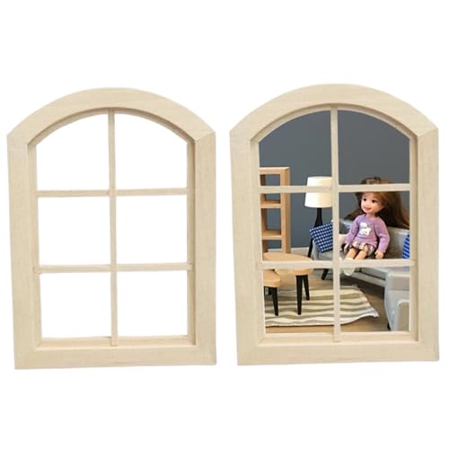 Pineeseatile Dollhouse Door, 2pcs Puppenhausfenster, Holz 1/12 Skala Dollhouse Möbel DIY Dollhouse Miniaturen Szene Unbemalt Fiary Fensterrahmenmodell für Puppenhauszubehör Pineeseatile Dollhouse Door, 2pcs Puppenhausfenster, Holz 1/12 Skala Dollhouse Möbel DIY Dollhouse Miniaturen Szene Unbemalt Fiary Fensterrahmenmodell für Puppenhauszubehör von Pineeseatile