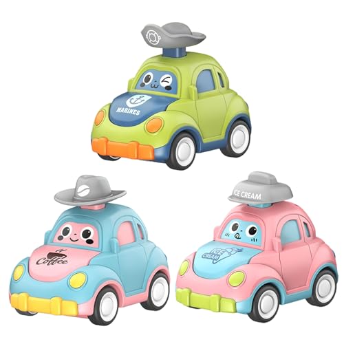 Pineeseatile Drücken und Go Cars 3PCS süßer Ausdruck Kleinkindautospielzeug mit flippbaren Motordeckel-Lid-Lid-lebendiger Trägheit Pineeseatile Drücken und Go Cars 3PCS süßer Ausdruck Kleinkindautospielzeug mit flippbaren Motordeckel-Lid-Lid-lebendiger Trägheit von Pineeseatile