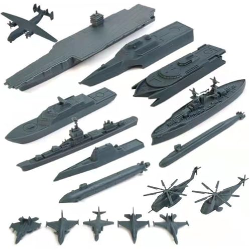 Pineeseatile Flugzeug für Flugzeugträger, 17pcs Plastikarmee -Spielzeug umfasst Kleinkampfflugzeuge, Schlachtschiffe, U -Boot und mehr für Jungen und Mädchen Kindergeschenke, Kampfflugzeugspielzeug. von Pineeseatile