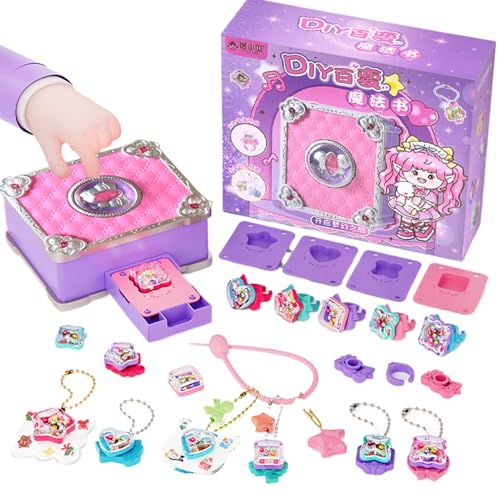 Pineeseatile Juwely -Making -Kit, 145 PCs/Set Kids Schmuck Making Kit DIY Crafting Girl mit Perlen, Aufkleber farbenfroh glatt für Ringe Armband Schlüsselbund von Pineeseatile