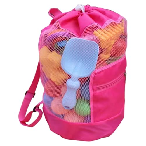 Pineeseatile Mesh Beach Bag, 19x15 -Zoll -Kinderstrandtasche mit Tasche, atmungsaktives Urlaubsfüressen für Sandspielzeug, Familienreisen, Lebensmittelgeschäft von Pineeseatile