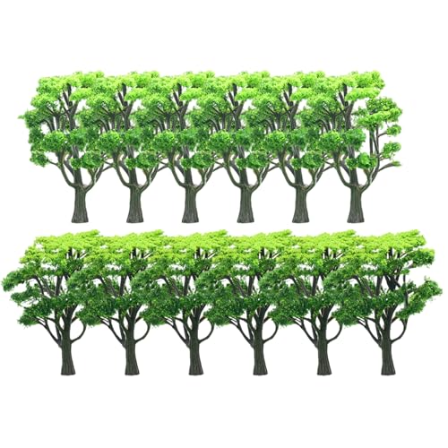 Pineeseatile Miniaturbäume, 12pcs Modellbäume, realistische Simulation gefälschte Miniatur -Arquitektura Accesorios für DIY -Handwerksgebäude Modelllandschaftslandschaft, 3 & 4 von Pineeseatile