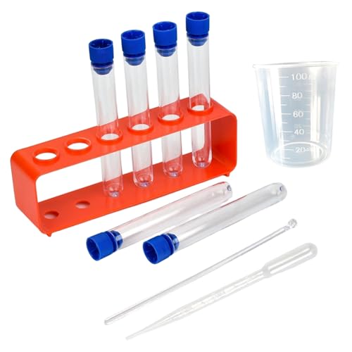 Pineeseatile Plastik -Testrohre mit Kappen, 10pcs/festgelegten Kunststoff -Reagenzgläser, Bildungs- und Lernen mit Kappen, Halter, Tropfen, Messbecher, Rührstab, Rührstab Pineeseatile Plastik -Testrohre mit Kappen, 10pcs/festgelegten Kunststoff -Reagenzgläser, Bildungs- und Lernen mit Kappen, Halter, Tropfen, Messbecher, Rührstab, Rührstab von Pineeseatile