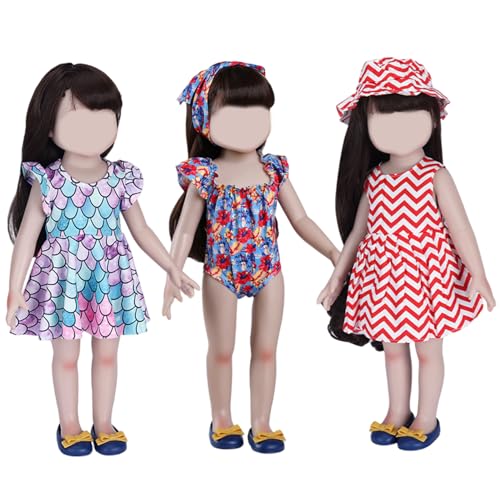 Puppenkleidung, 3 Set 18 Zoll Puppenkleidung süßes weiches Tuchs Sommerhülse 18 und Accessoires Geschenke für Kinderspielzeug Puppenkleidung, 3 Set 18 Zoll Puppenkleidung süßes weiches Tuchs Sommerhülse 18 und Accessoires Geschenke für Kinderspielzeug von Pineeseatile