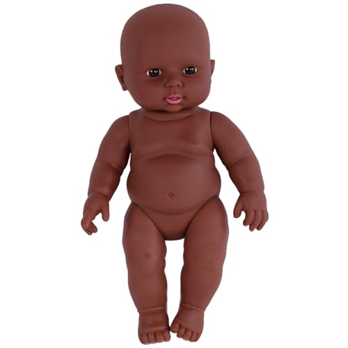 Realistische Babypuppe, Babypuppe 12in High Realistic Simulation Safe süße weiche Plastik Neugeborene frühe Bildungsgeschenke für Mädchen, Junge, Afrika von Pineeseatile