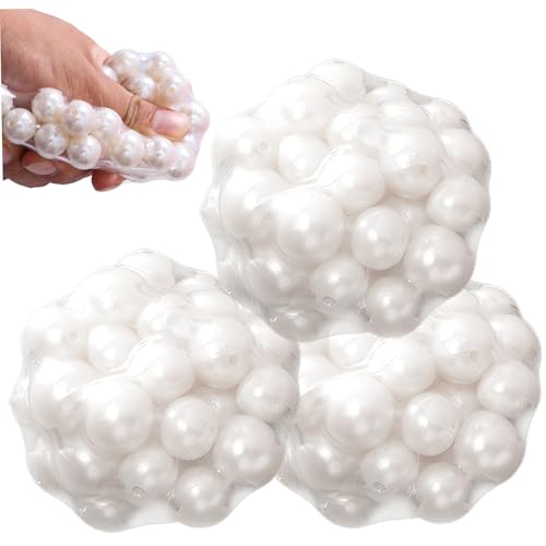 Squish -Spielzeug, 3PCs lustige Perlenspannungsbälle, weiche Flexible Squeeze -Spielsachen, tragbar zu reinigende Stress für Erwachsene und Kinder, Kugeln von Pineeseatile
