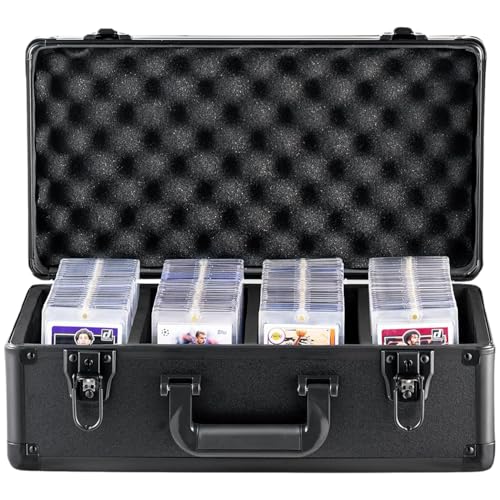 Trading Card Speicherbox Trading Card Storage Box 6 Slots Card Case Flip-Top-Kartenspeicherbox mit Handle 14x5-Tragetasche mit Sperre und Schlüssel für starre Karte, Handelskarten, Sportkarte, abgest Trading Card Speicherbox Trading Card Storage Box 6 Slots Card Case Flip-Top-Kartenspeicherbox mit Handle 14x5-Tragetasche mit Sperre und Schlüssel für starre Karte, Handelskarten, Sportkarte, abgest von Pineeseatile