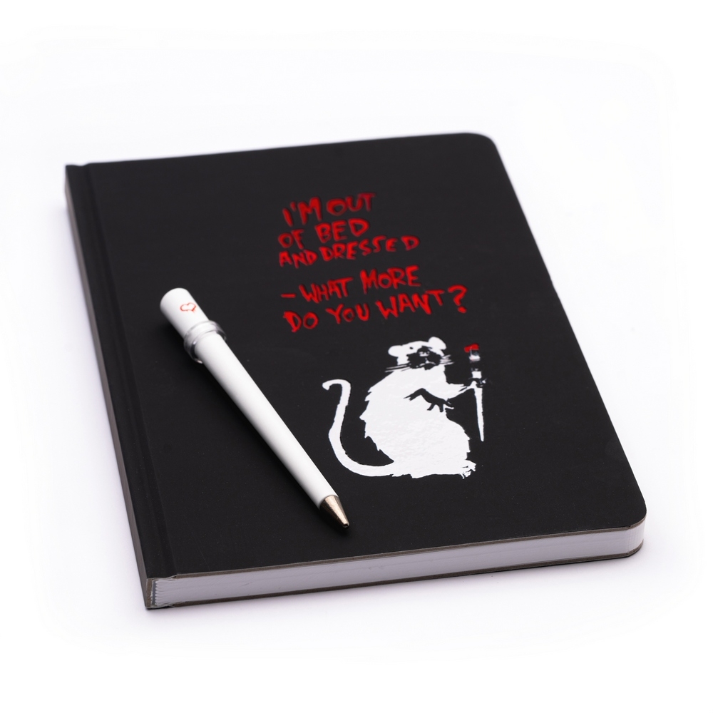 Pininfarina Notizbuch Ruled Banksy Rat Black liniert mit Primina Pininfarina Notizbuch Ruled Banksy Rat Black liniert mit Primina von Pininfarina