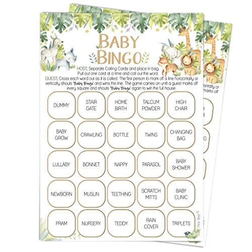 Pink Bee Bingo-Spiele für Babyparty, Bingo, Gender-Enthüllung, Safari-Themenparty, bis zu 20 Spieler Pink Bee Bingo-Spiele für Babyparty, Bingo, Gender-Enthüllung, Safari-Themenparty, bis zu 20 Spieler von Pink Bee