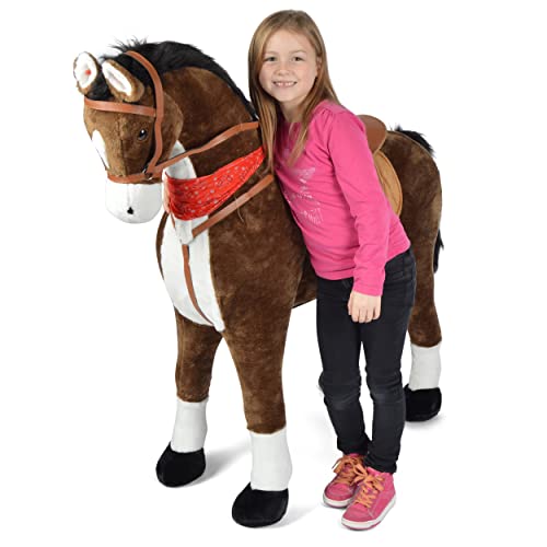 Pink Papaya Giant XXL Kinder Spielpferd zum Reiten Herkules125 cm | Plüschpferd | Fast lebensgroßes Pferd zum Reiten für Kinder | Stehpferd bis 100kg belastbar mit Sounds Pink Papaya Giant XXL Kinder Spielpferd zum Reiten Herkules125 cm | Plüschpferd | Fast lebensgroßes Pferd zum Reiten für Kinder | Stehpferd bis 100kg belastbar mit Sounds von Pink Papaya