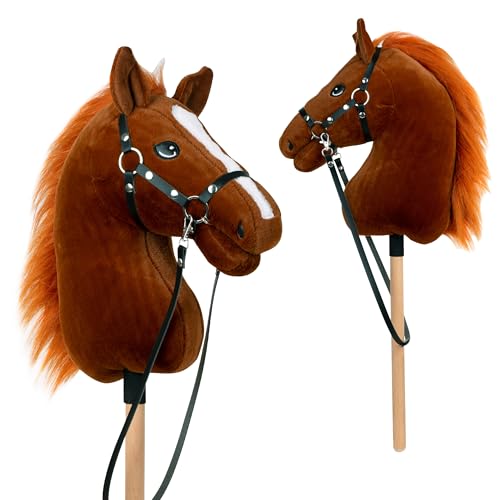 Pink Papaya Hobby Horse Merle, mit Halfter und Trense, Steckenpferd fürs Hobby Horsing, Pferd zum Reiten für Kinder Pink Papaya Hobby Horse Merle, mit Halfter und Trense, Steckenpferd fürs Hobby Horsing, Pferd zum Reiten für Kinder von Pink Papaya