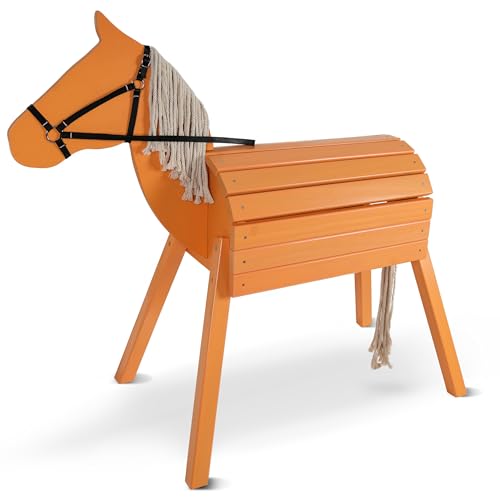 Pink Papaya Holzpferd für draußen, Reitpferd aus Holz für Kinder, Spielpferd XXL für den Garten, Outdoor Pferd mit Mähne und Schweif Pink Papaya Holzpferd für draußen, Reitpferd aus Holz für Kinder, Spielpferd XXL für den Garten, Outdoor Pferd mit Mähne und Schweif von Pink Papaya