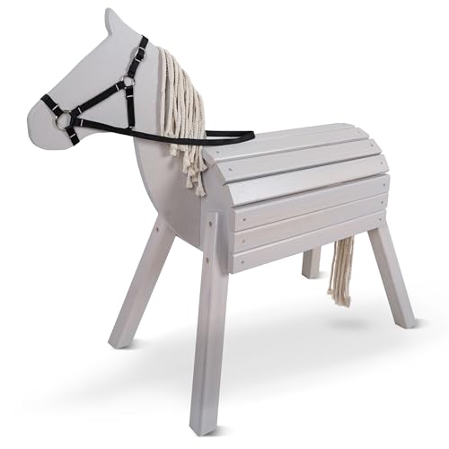 Pink Papaya Holzpferd für draußen, Reitpferd aus Holz für Kinder, Spielpferd XXL für den Garten, Outdoor Pferd mit Mähne und Schweif Pink Papaya Holzpferd für draußen, Reitpferd aus Holz für Kinder, Spielpferd XXL für den Garten, Outdoor Pferd mit Mähne und Schweif von Pink Papaya