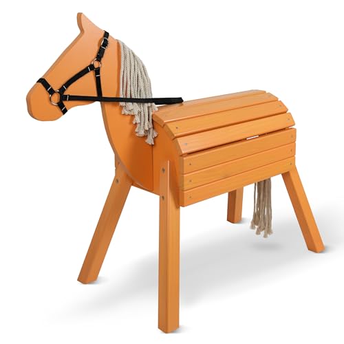 Pink Papaya Holzpferd für draußen, Reitpferd aus Holz für Kinder, Spielpferd XXL für den Garten, Outdoor Pferd mit Mähne und Schweif Pink Papaya Holzpferd für draußen, Reitpferd aus Holz für Kinder, Spielpferd XXL für den Garten, Outdoor Pferd mit Mähne und Schweif von Pink Papaya