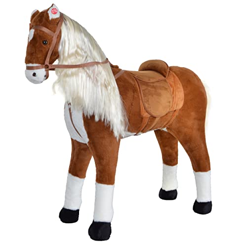 XXL Plüschpferd 105cm - Elsa, das riesige Reitpferd für Kinder, tolles Stehpferd zum Draufsitzen inkl. kleiner Bürste, 100kg Tragkraft - ein Kindertraum für Mädchen! Farbe: braun/blonde Mähne XXL Plüschpferd 105cm - Elsa, das riesige Reitpferd für Kinder, tolles Stehpferd zum Draufsitzen inkl. kleiner Bürste, 100kg Tragkraft - ein Kindertraum für Mädchen! Farbe: braun/blonde Mähne von Pink Papaya