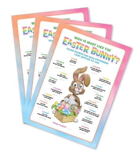 Pink Pixie Studio 15 Who's Most Like The Easter Bunny Game Classroom Party, Church, Fun Kids Activity for School Parties, Spring Events, Easter Egg Hunts von Pink Pixie Studio