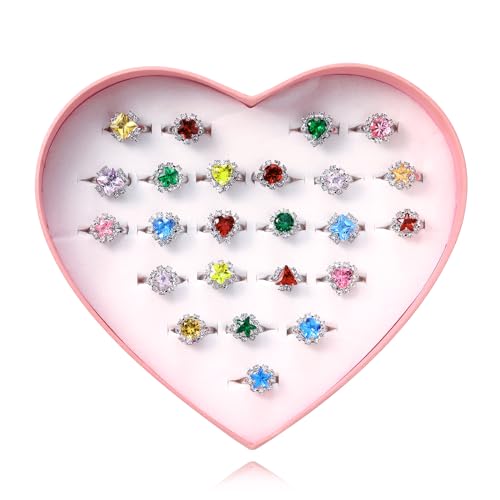PinkSheep Jewel Rings für Kinder 30pc einstellbar keine Duplikation Mädchen Pretend Play und Dress Up Ringe von PinkSheep