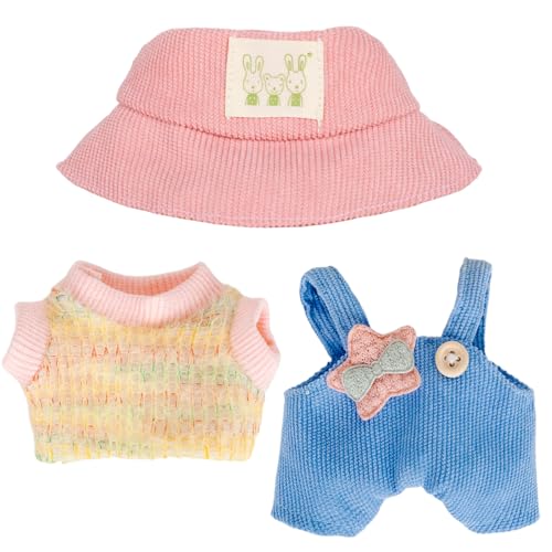 15-17cm Puppen Outfit Set Puppenkleidung mit Fischerhut T-Shirt Rucksack Hose Premium Mode für Plüschpuppen 15-17cm Puppen Outfit Set Puppenkleidung mit Fischerhut T-Shirt Rucksack Hose Premium Mode für Plüschpuppen von Pinkgarden