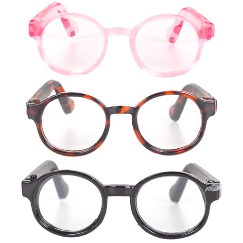 3pcs Mini Puppen Brille Set Schwarz Rosa Leopard Print Dress Up Zubehör für 15-17cm Puppen Kostüm Kleiderschrank Requisiten für Sammelfiguren 3pcs Mini Puppen Brille Set Schwarz Rosa Leopard Print Dress Up Zubehör für 15-17cm Puppen Kostüm Kleiderschrank Requisiten für Sammelfiguren von Pinkgarden
