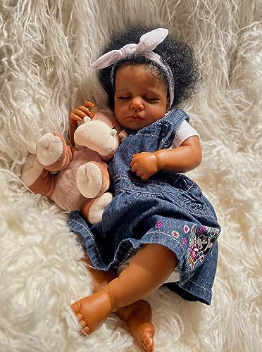 Pinky Reborn 20 Zoll 50 cm schwarze Haut Afro Amerikanische Puppe Reborn Realistische Babypuppe Mädchen Spielzeug Pinky Reborn 20 Zoll 50 cm schwarze Haut Afro Amerikanische Puppe Reborn Realistische Babypuppe Mädchen Spielzeug von Pinky Reborn