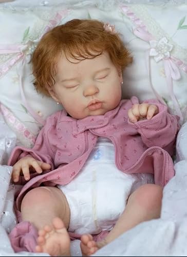 Pinky Reborn Babypuppe für Mädchen, 48,3 cm, realistisch, schlafend, für Neugeborene, mit verwurzeltem lockigem Haar, lebensecht, handgefertigter Stoffkörper, weiches Vinyl, echtes Leben Pinky Reborn Babypuppe für Mädchen, 48,3 cm, realistisch, schlafend, für Neugeborene, mit verwurzeltem lockigem Haar, lebensecht, handgefertigter Stoffkörper, weiches Vinyl, echtes Leben von Pinky Reborn