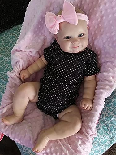 Pinky Reborn Realistische Babypuppe, 50 cm, 50 cm, lebensecht, lebensecht, niedlich, neugeboren, wiedergeboren, für Mädchen, Spielzeug von Pinky Reborn