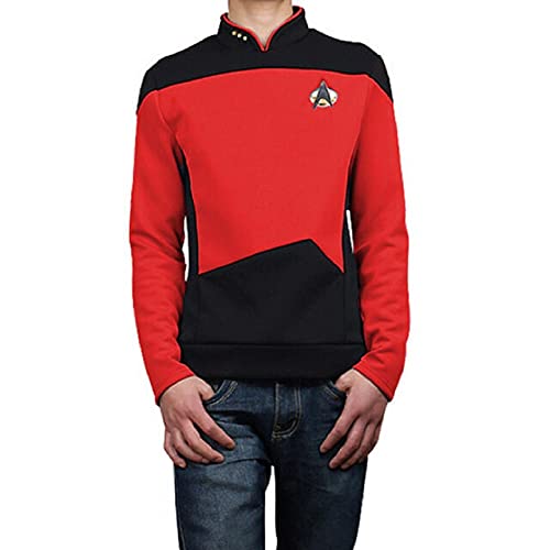 Pinlian Herren Nächste Generation Next Generation Enterprise Kapitän Jean-Luc Picard Jacke Uniform Oufit Cosplay Kostüm Rot XXX-Large von Pinlian