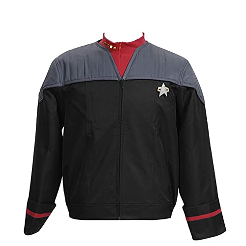 Pinlian Herren Nemesis Voyager Captain Sisko Jacke Uniform Halloween Cosplay Kostüm Rot X-Large von Pinlian