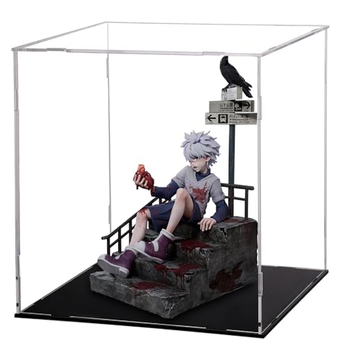 Killua Zaoldyeck Figur Anime Killua Zaoldyeck Actionfigur mit Acryl Vitrine - 25 * 20 * 35cm PVC Modell Statue Desktop Dekoration Sammlerstücke für Fans von Pinloo