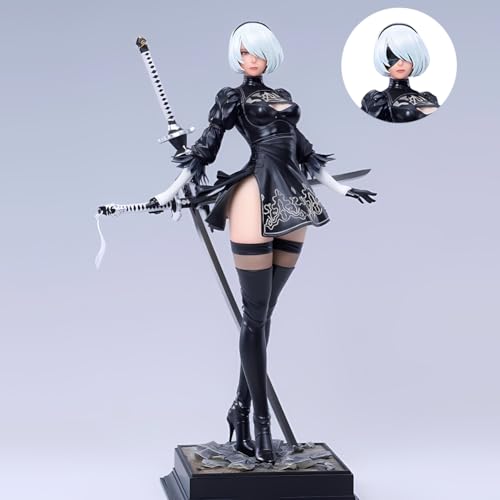 Pinloo 2B Figur 2B Statue - 28cm 2Byorha Figur Modell Köpfe und Zubehör austauschbar, 1/6 Maßstab Desktop Dekoration Sammelfigur Geschenke für Fans Pinloo 2B Figur 2B Statue - 28cm 2Byorha Figur Modell Köpfe und Zubehör austauschbar, 1/6 Maßstab Desktop Dekoration Sammelfigur Geschenke für Fans von Pinloo