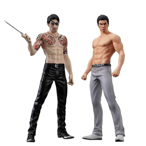 Pinloo 2PCS Kiryu Kazuma Actionfigur Goro Majima Figur - 17cm Anime Spiel Artikel Goro Majima Figure Desktop Dekoration Geschenke PVC Kiryu Kazuma Modell von Pinloo