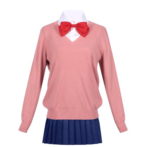 Pinloo Ayase Momo Cosplay Kostüme Anzug mit Perücke Ayase Momo Cosplay Uniform Schulbekleidung Comic Con Anime Mädchen Outfit Anime Karneval Party Costume von Pinloo